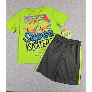 Ninja Turtles Toddler Size 4T Outfit Set Shirt & Shorts Super Skater Graphic NWT